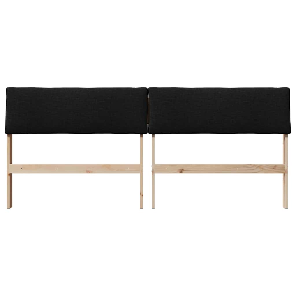 Gepolstertes Kopfteil Schwarz 180 cm Massives Kiefernholz