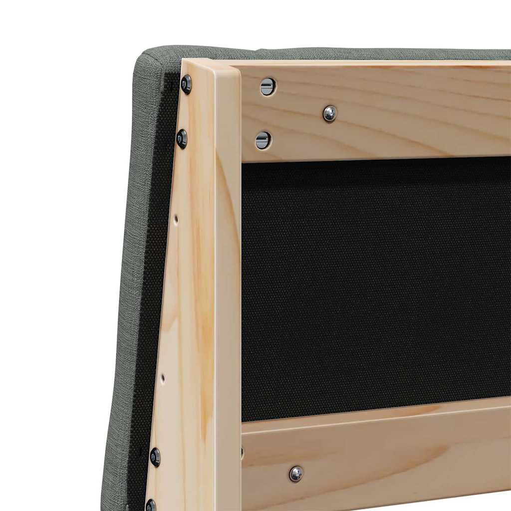Gepolstertes Kopfteil Dunkelgrau 150 cm Massives Kiefernholz