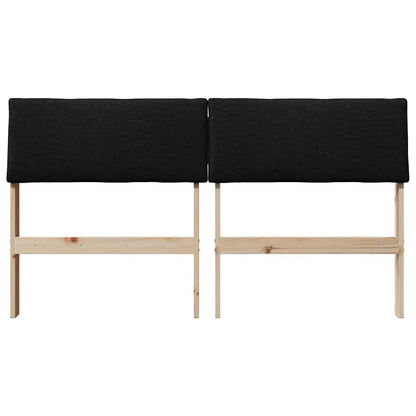 Gepolstertes Kopfteil Schwarz 150 cm Massives Kiefernholz