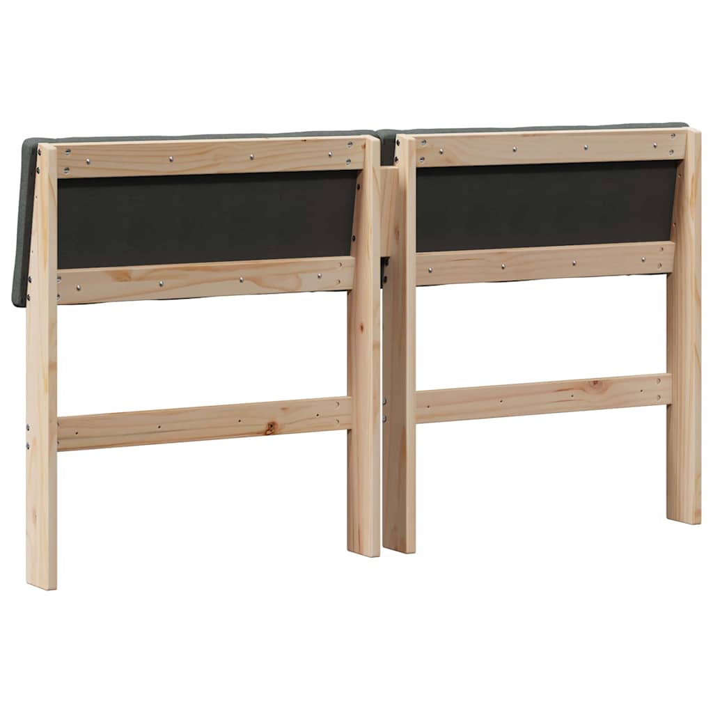 Gepolstertes Kopfteil Dunkelgrau 140 cm Massives Kiefernholz