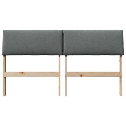Gepolstertes Kopfteil Dunkelgrau 140 cm Massives Kiefernholz