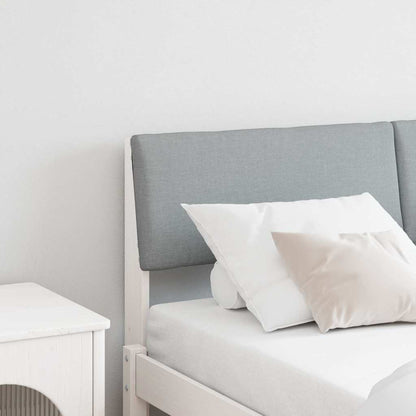Gepolstertes Kopfteil Hellgrau 140 cm Massives Kiefernholz