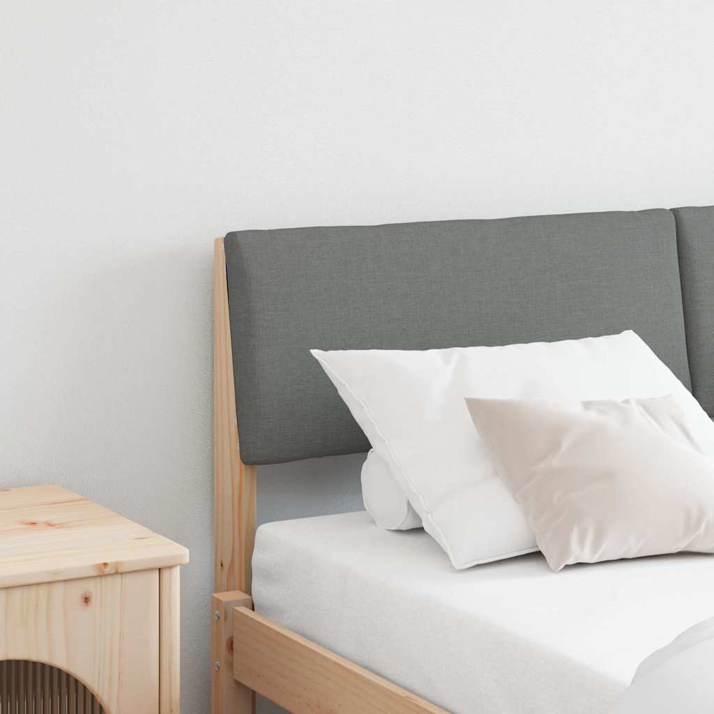 Gepolstertes Kopfteil Dunkelgrau 135 cm Massives Kiefernholz