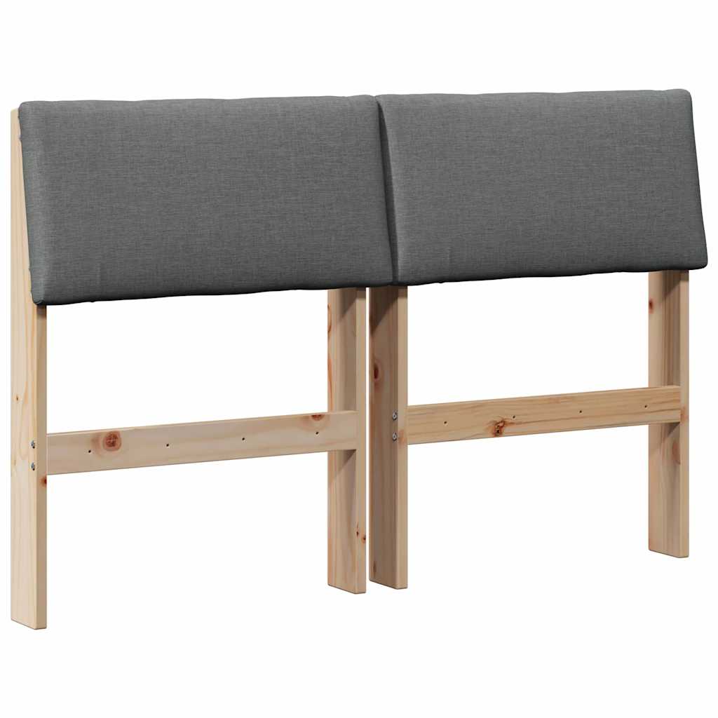 Gepolstertes Kopfteil Dunkelgrau 120 cm Massives Kiefernholz