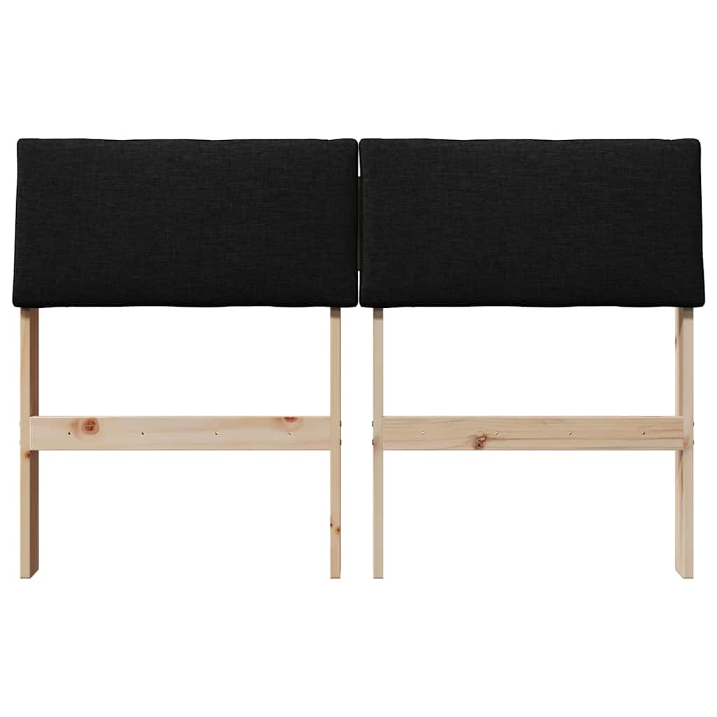 Gepolstertes Kopfteil Schwarz 120 cm Massives Kiefernholz