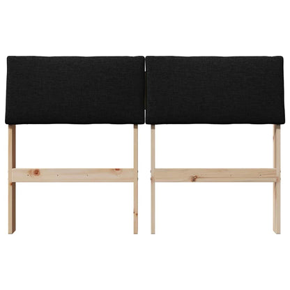 Gepolstertes Kopfteil Schwarz 120 cm Massives Kiefernholz