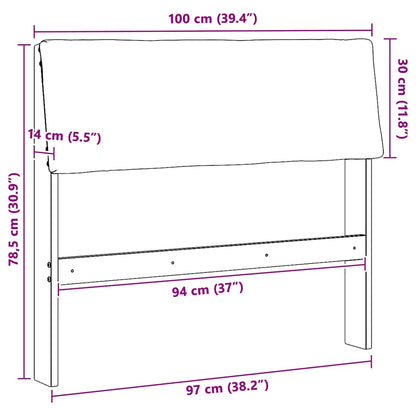Gepolstertes Kopfteil Hellgrau 100 cm Massives Kiefernholz