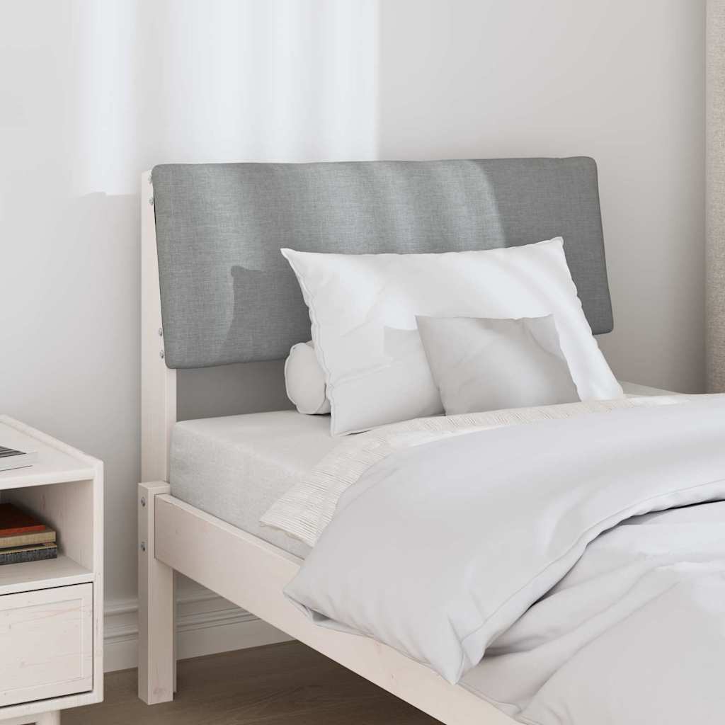 Gepolstertes Kopfteil Hellgrau 80 cm Massives Kiefernholz