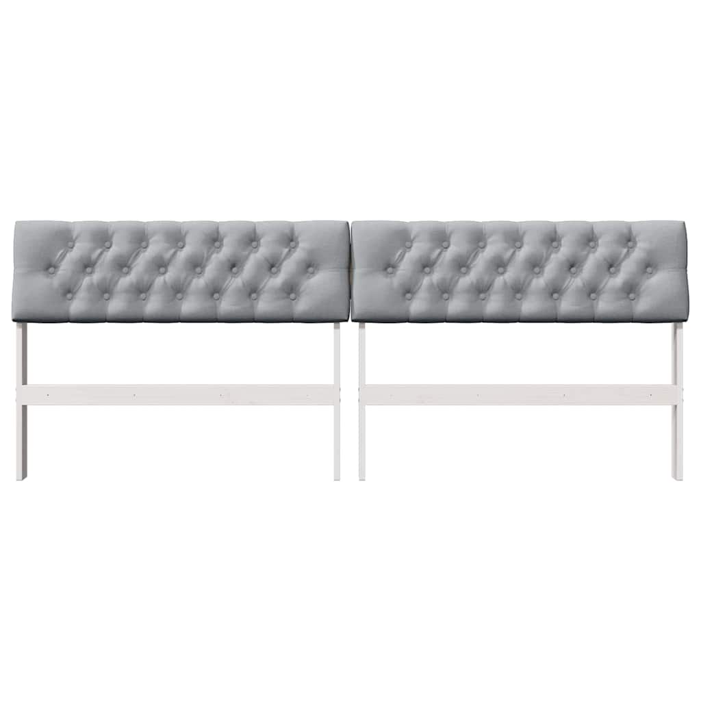 Gepolstertes Kopfteil Hellgrau 200 cm Massives Kiefernholz