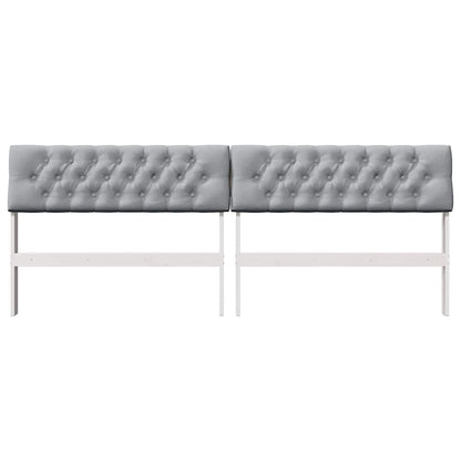 Gepolstertes Kopfteil Hellgrau 200 cm Massives Kiefernholz