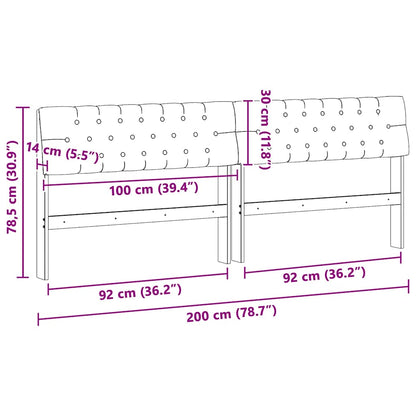 Gepolstertes Kopfteil Hellgrau 200 cm Massives Kiefernholz