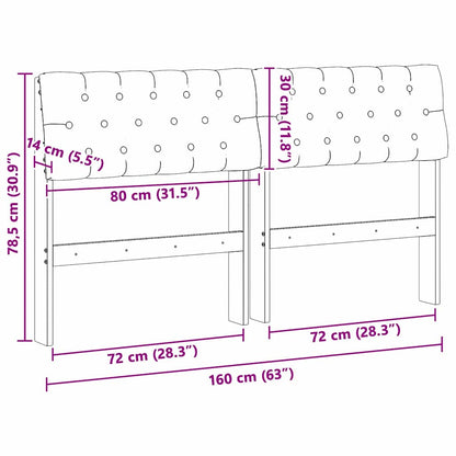 Gepolstertes Kopfteil Dunkelgrau 160 cm Massives Kiefernholz