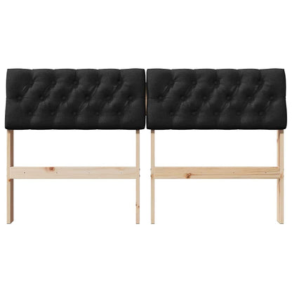 Gepolstertes Kopfteil Schwarz 160 cm Massives Kiefernholz