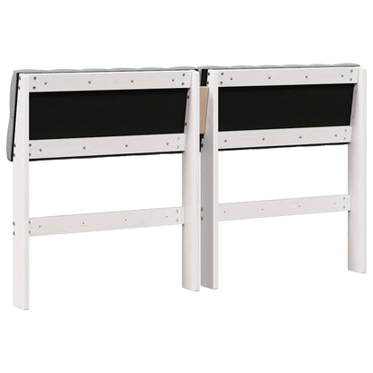 Gepolstertes Kopfteil Hellgrau 160 cm Massives Kiefernholz