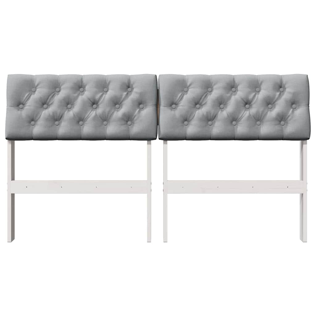 Gepolstertes Kopfteil Hellgrau 160 cm Massives Kiefernholz