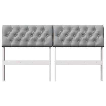 Gepolstertes Kopfteil Hellgrau 160 cm Massives Kiefernholz