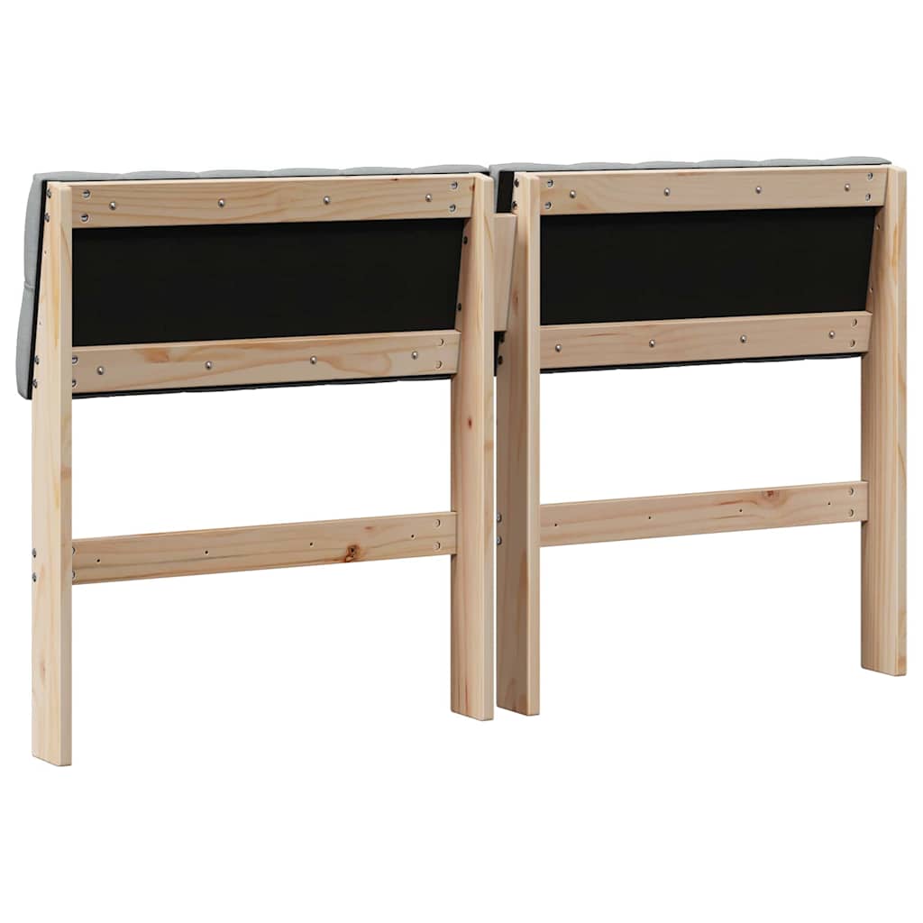 Gepolstertes Kopfteil Hellgrau 135 cm Massives Kiefernholz