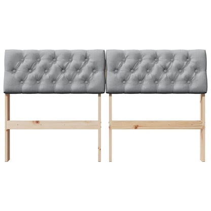 Gepolstertes Kopfteil Hellgrau 135 cm Massives Kiefernholz