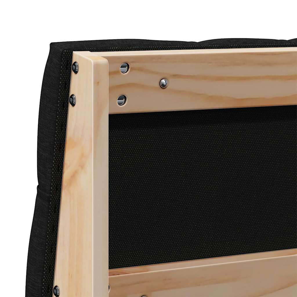 Gepolstertes Kopfteil Schwarz 135 cm Massives Kiefernholz