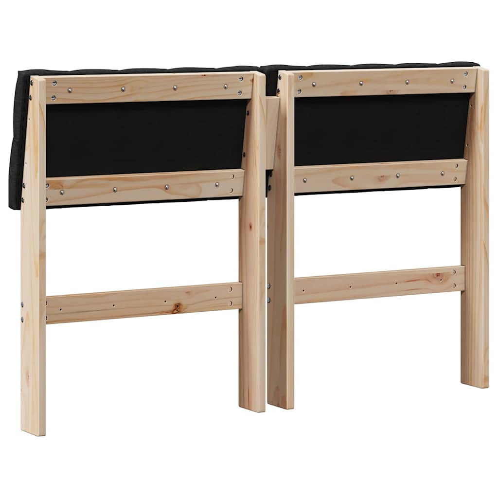 Gepolstertes Kopfteil Schwarz 120 cm Massives Kiefernholz