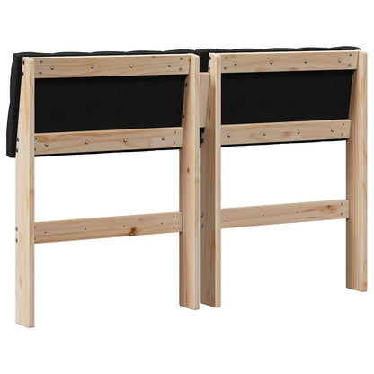 Gepolstertes Kopfteil Schwarz 120 cm Massives Kiefernholz