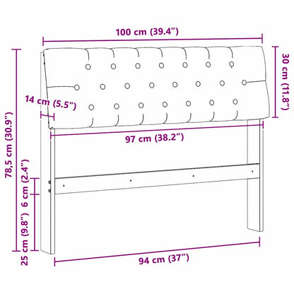 Gepolstertes Kopfteil Hellgrau 100 cm Massives Kiefernholz