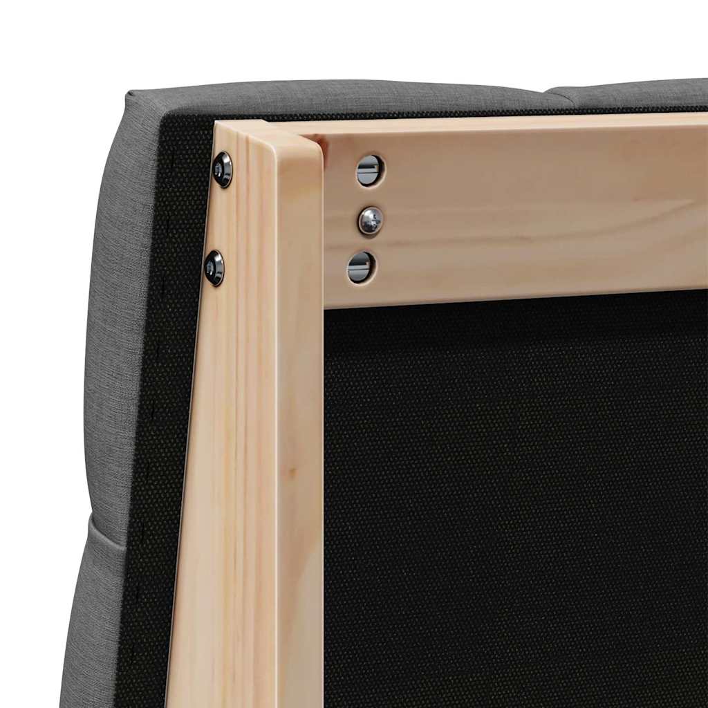 Gepolstertes Kopfteil Dunkelgrau 90 cm Massives Kiefernholz