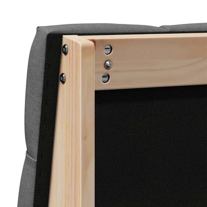 Gepolstertes Kopfteil Dunkelgrau 90 cm Massives Kiefernholz