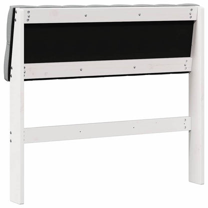 Gepolstertes Kopfteil Hellgrau 90 cm Massives Kiefernholz