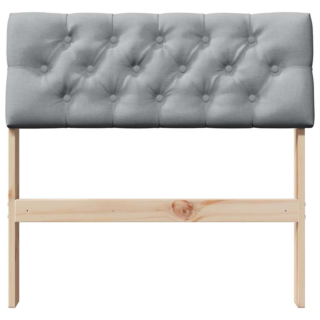 Gepolstertes Kopfteil Hellgrau 80 cm Massives Kiefernholz