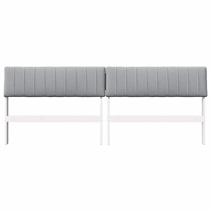 Gepolstertes Kopfteil Hellgrau 200 cm Massives Kiefernholz