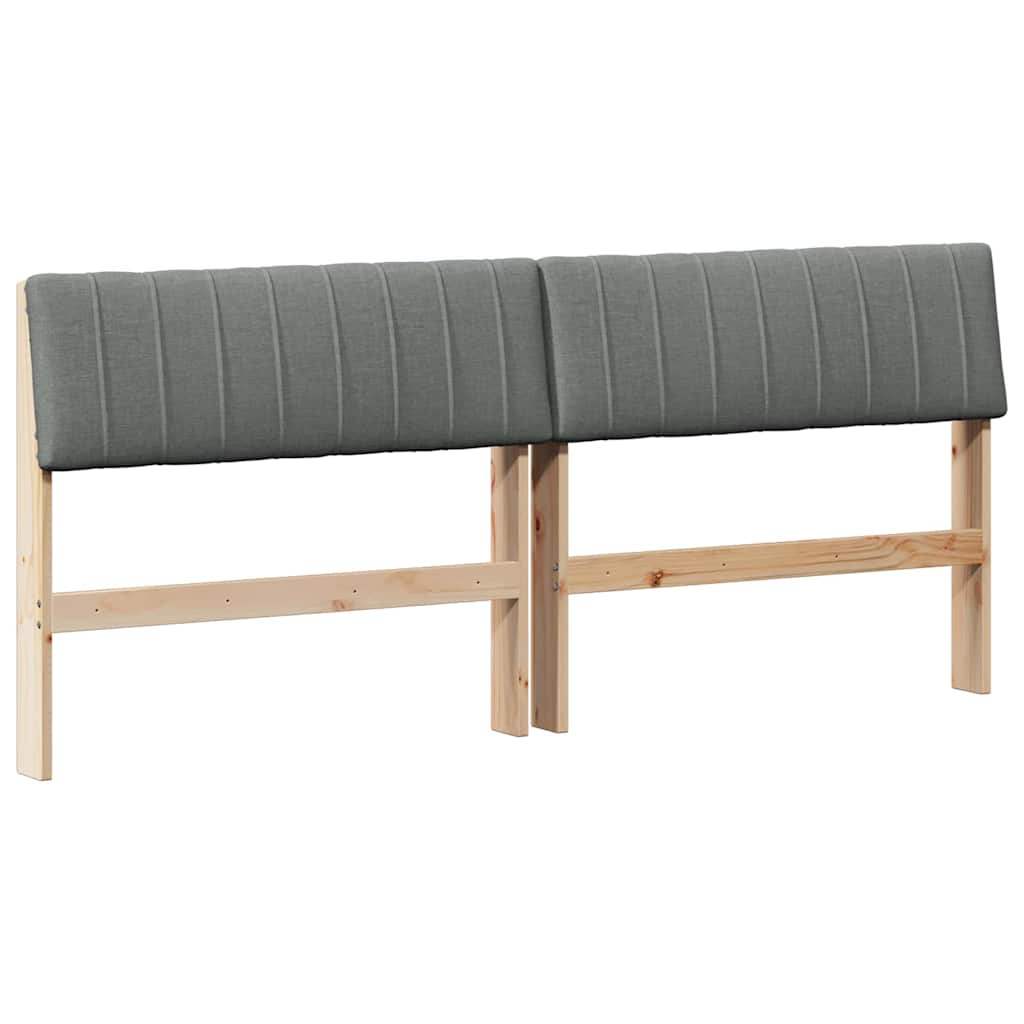 Gepolstertes Kopfteil Dunkelgrau 180 cm Massives Kiefernholz