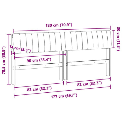 Gepolstertes Kopfteil Dunkelgrau 180 cm Massives Kiefernholz