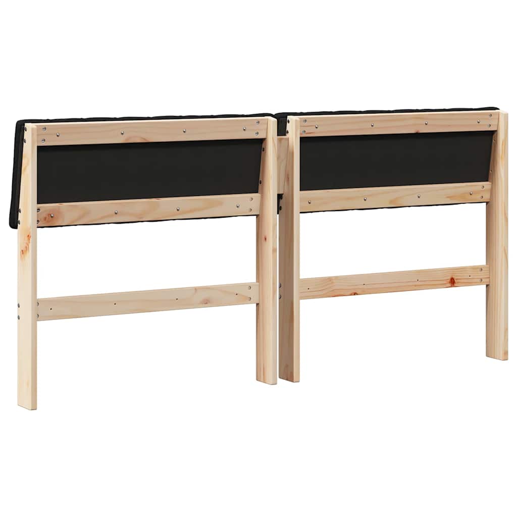 Gepolstertes Kopfteil Schwarz 160 cm Massives Kiefernholz