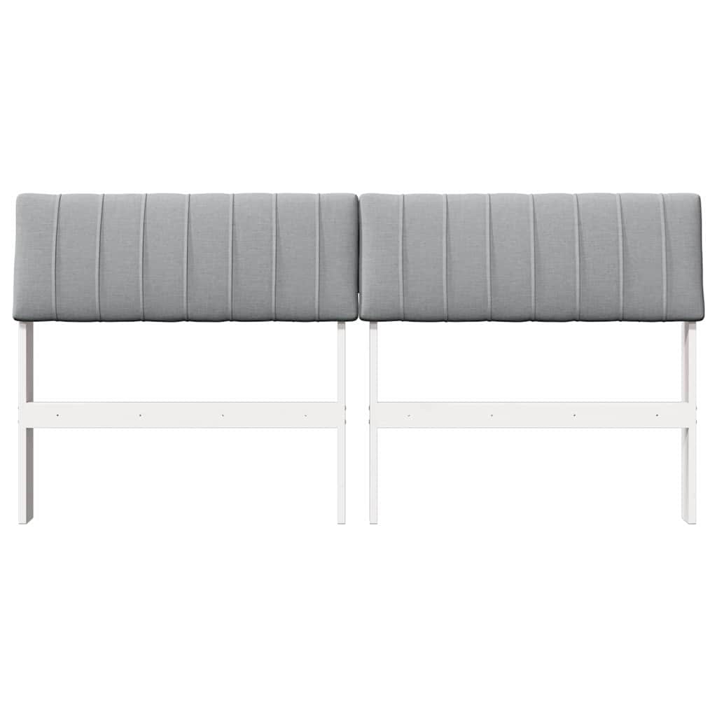 Gepolstertes Kopfteil Hellgrau 150 cm Massives Kiefernholz