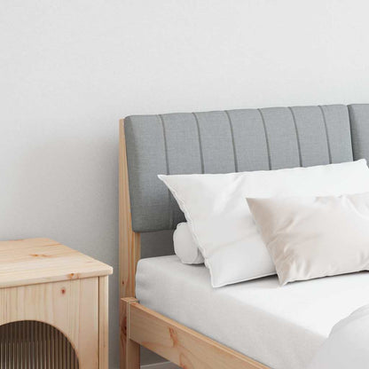 Gepolstertes Kopfteil Hellgrau 140 cm Massives Kiefernholz