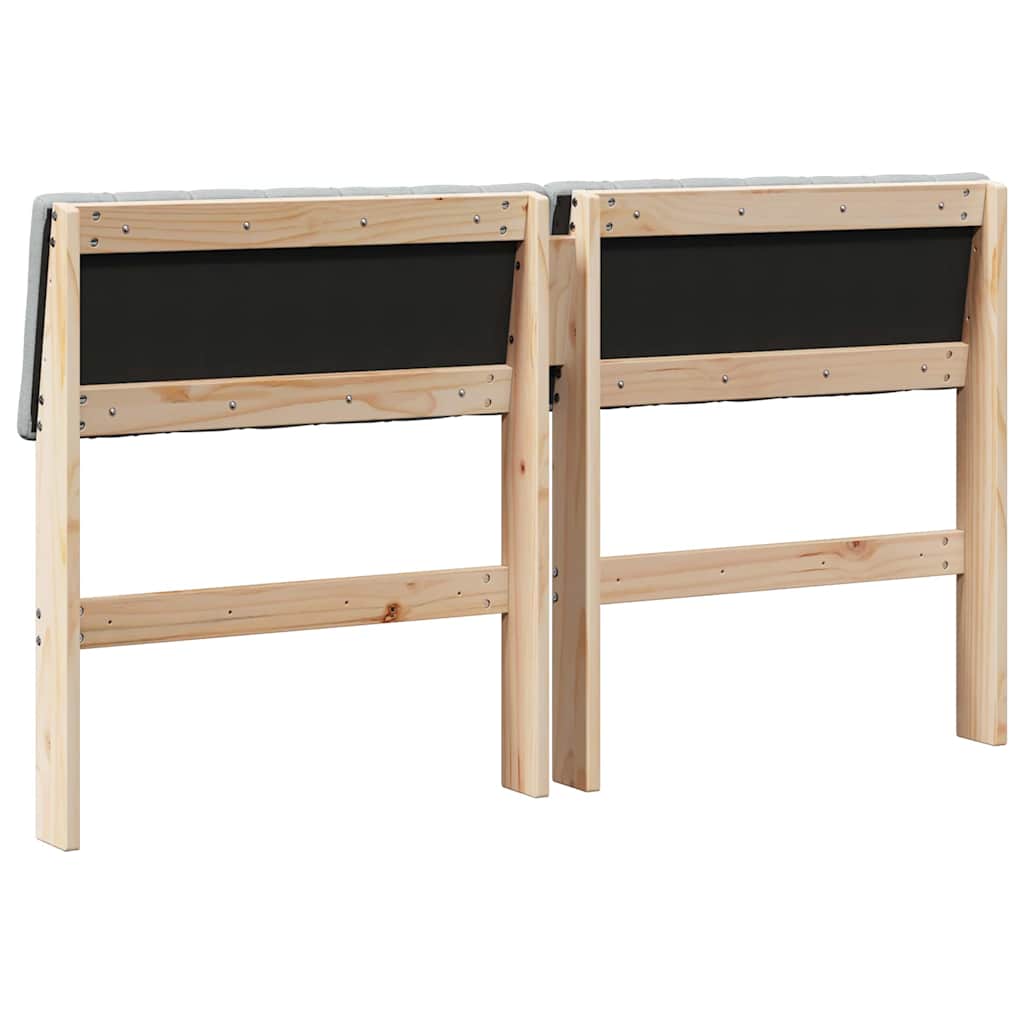 Gepolstertes Kopfteil Hellgrau 140 cm Massives Kiefernholz