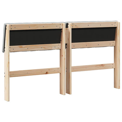 Gepolstertes Kopfteil Hellgrau 140 cm Massives Kiefernholz