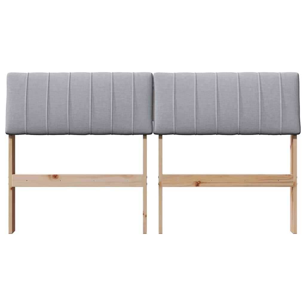 Gepolstertes Kopfteil Hellgrau 140 cm Massives Kiefernholz