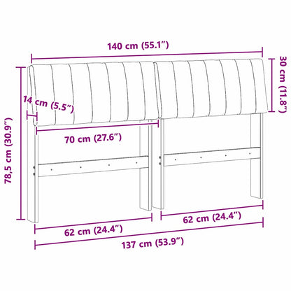 Gepolstertes Kopfteil Taupe 140 cm Massives Kiefernholz