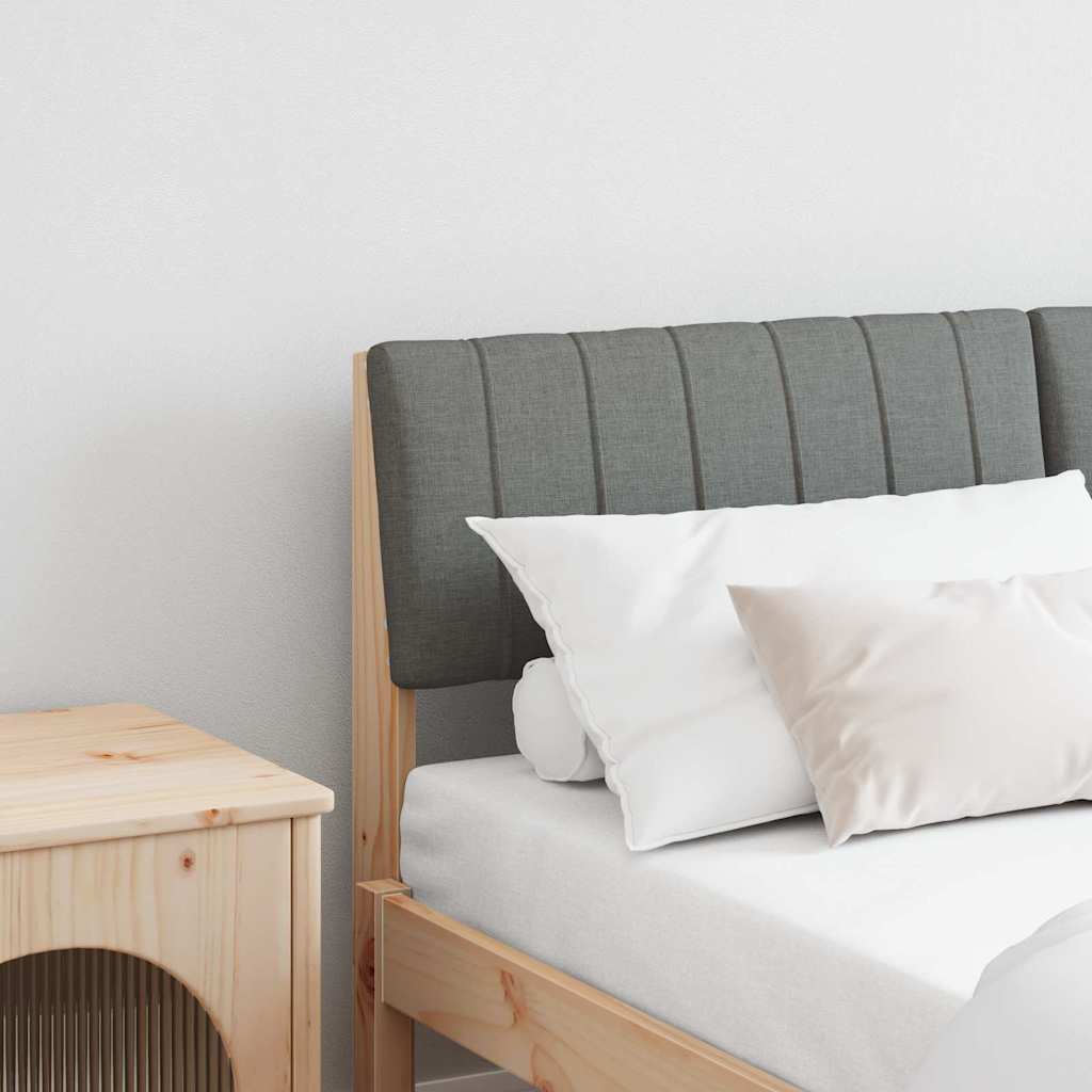 Gepolstertes Kopfteil Dunkelgrau 135 cm Massives Kiefernholz