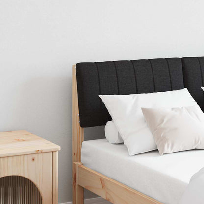 Gepolstertes Kopfteil Schwarz 120 cm Massives Kiefernholz