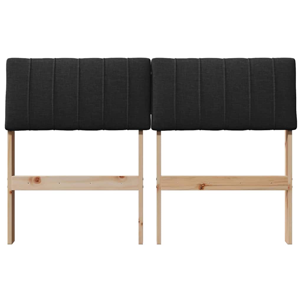 Gepolstertes Kopfteil Schwarz 120 cm Massives Kiefernholz
