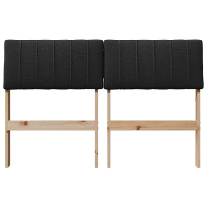 Gepolstertes Kopfteil Schwarz 120 cm Massives Kiefernholz
