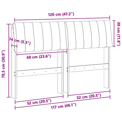 Gepolstertes Kopfteil Schwarz 120 cm Massives Kiefernholz