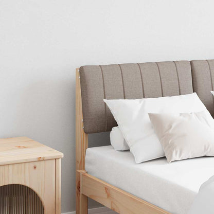 Gepolstertes Kopfteil Taupe 120 cm Massives Kiefernholz