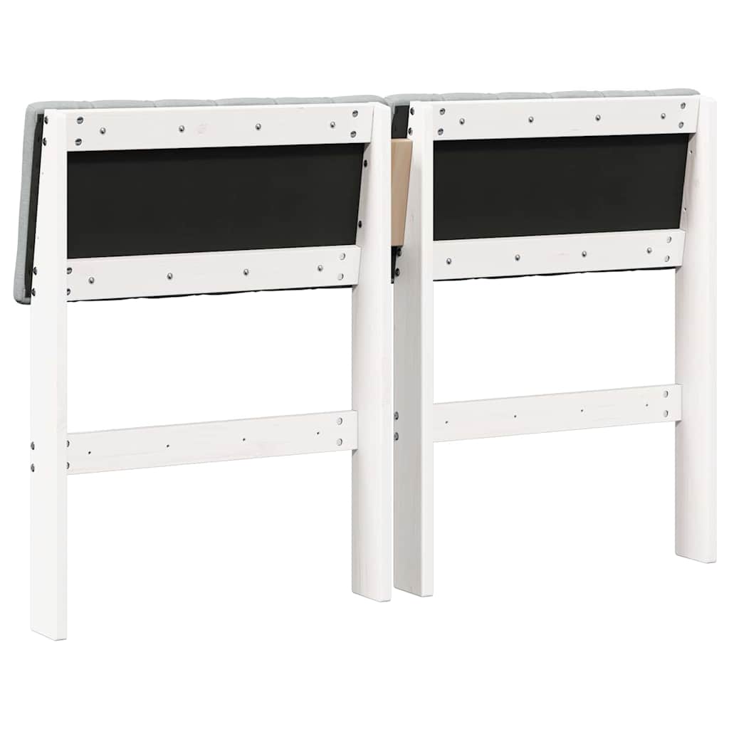 Gepolstertes Kopfteil Hellgrau 120 cm Massives Kiefernholz