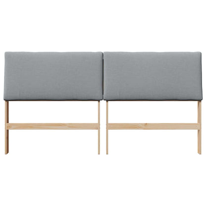 Gepolstertes Kopfteil Hellgrau 200 cm Massives Kiefernholz