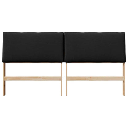 Gepolstertes Kopfteil Schwarz 180 cm Massives Kiefernholz