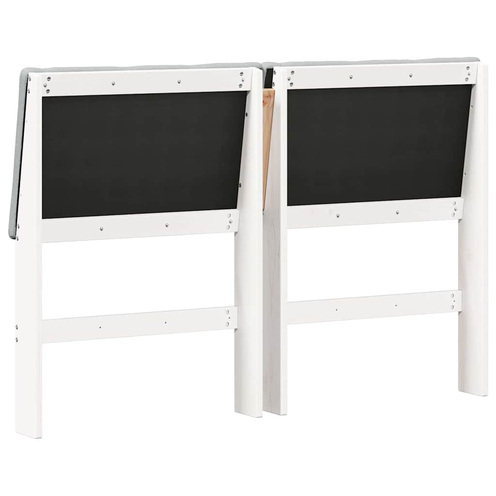 Gepolstertes Kopfteil Hellgrau 160 cm Massives Kiefernholz